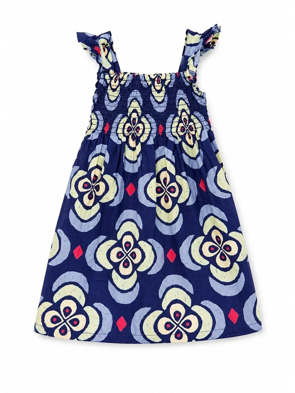 Gymboree Girls Smocked Floral Cotton Sundress Navy 18-24 Months